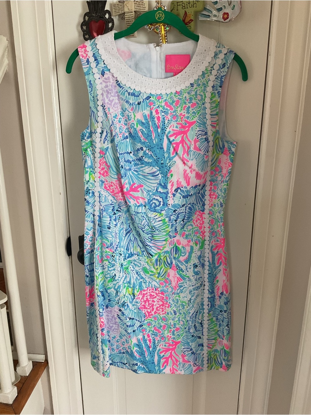 Lilly Pulitzer Tropical Print Sleeveless Shift Dress in Pink, Aqua & Blue